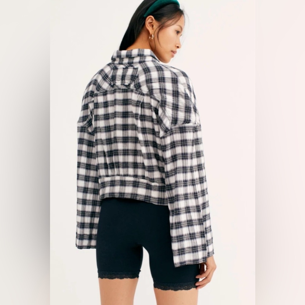 We The Free- Free People Sakura Plaid Belle Sleeve - Picture 4 of 9